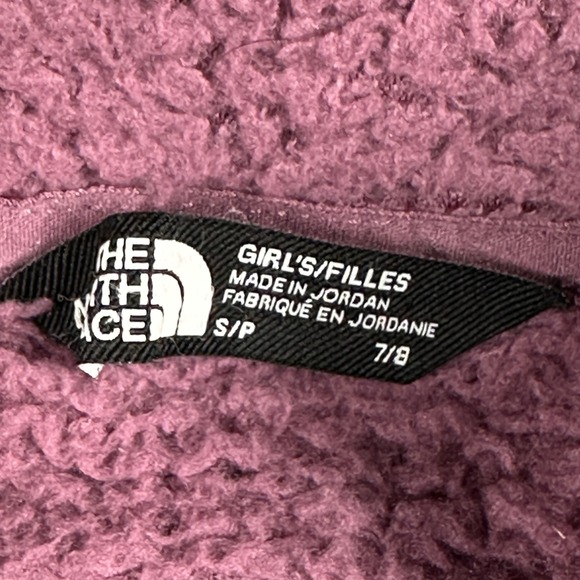 The North Face Girls Purple Suave OSO HiPile Fleece Zip Hoodie Jacket Size S 7/8 - Picture 4 of 16